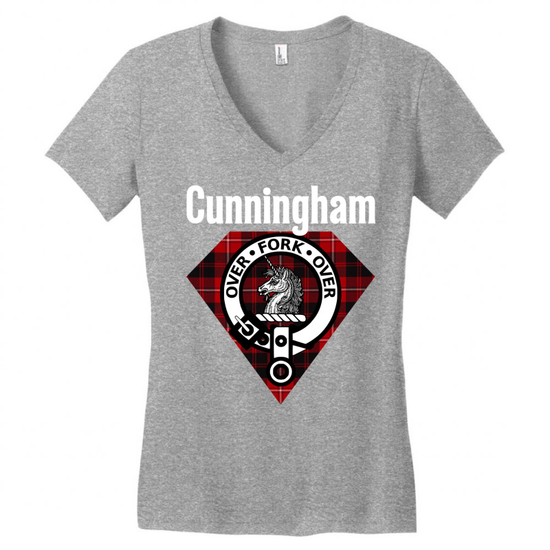 Cunningham Clan Scottish Name Coat Of Arms Tartan Sweatshirt Women's V-Neck T-Shirt by cm-arts | Artistshot