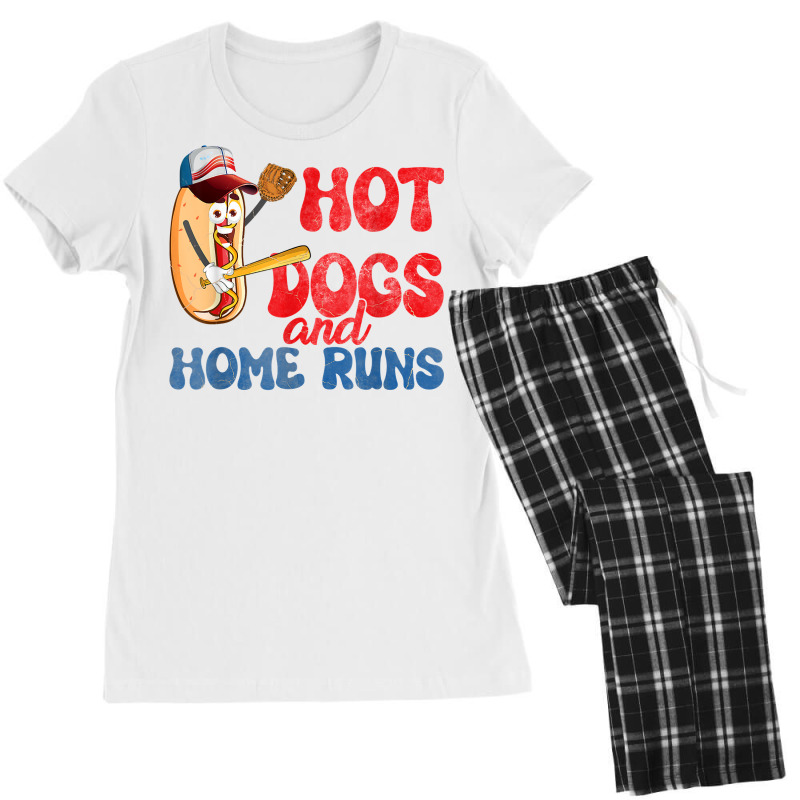 Hot Dogs And Home Runs Hotdog Baseball Touchdown T Shirt Women's Pajamas Set by cm-arts | Artistshot