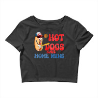 Hot Dogs And Home Runs Hotdog Baseball Touchdown T Shirt Crop Top | Artistshot