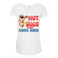 Hot Dogs And Home Runs Hotdog Baseball Touchdown T Shirt Maternity Scoop Neck T-shirt | Artistshot