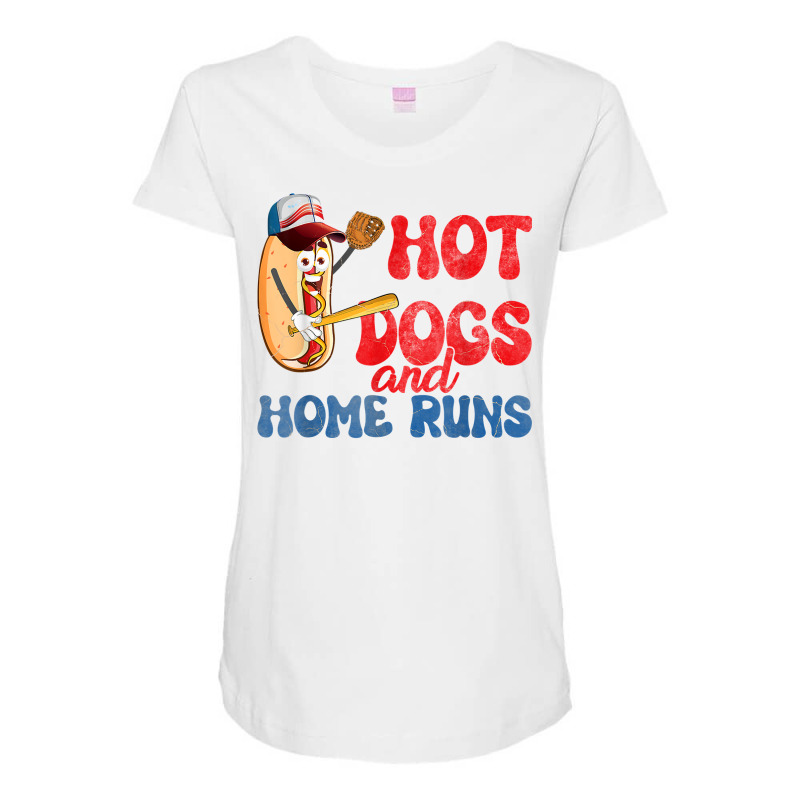 Hot Dogs And Home Runs Hotdog Baseball Touchdown T Shirt Maternity Scoop Neck T-shirt by cm-arts | Artistshot