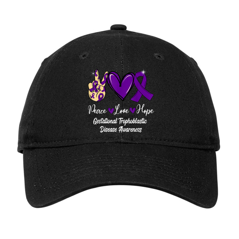 Gestational Trophoblastic Disease Love Hope Purple Ribbon Adjustable Cap | Artistshot