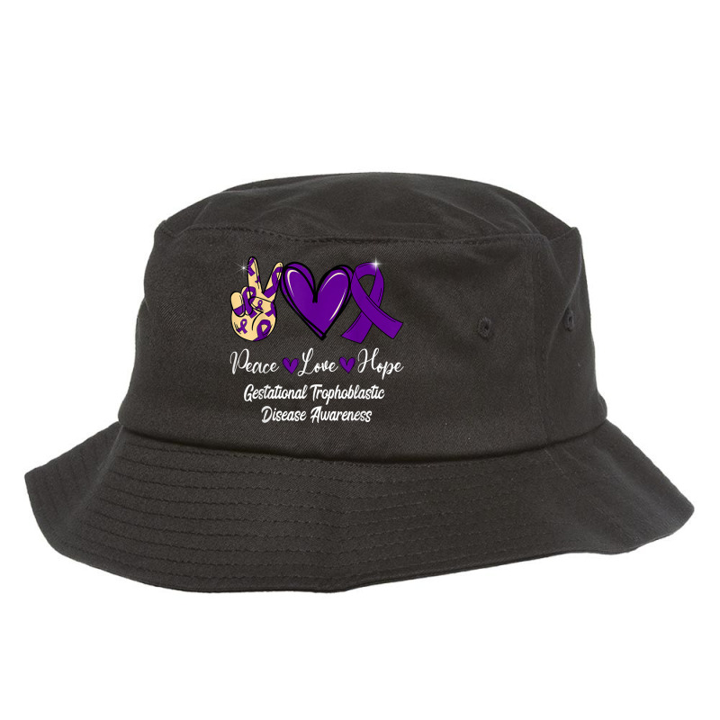 Gestational Trophoblastic Disease Love Hope Purple Ribbon Bucket Hat | Artistshot