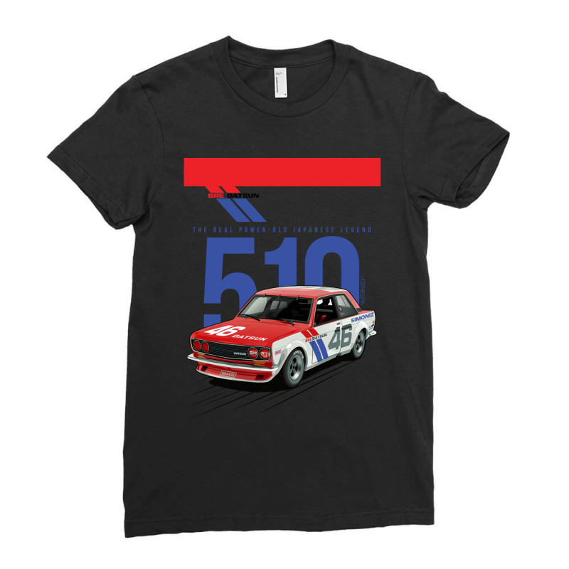 Bre Datsun 510 - Old Japanese Legend Car Ladies Fitted T-Shirt by cm-arts | Artistshot