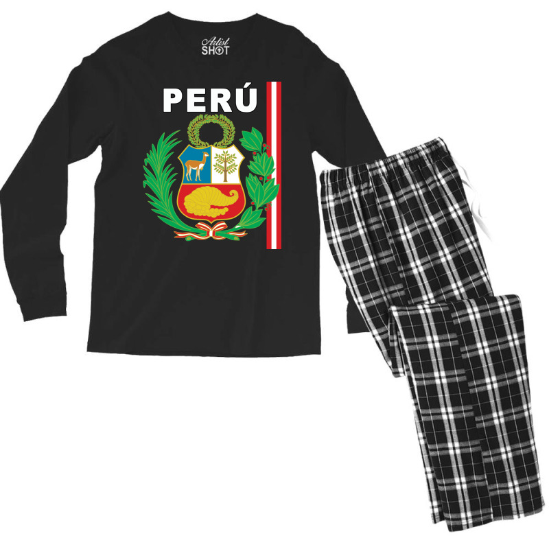 Peru Sports Style National Pride Heritage Sweatshirt Men's Long Sleeve Pajama Set by cm-arts | Artistshot