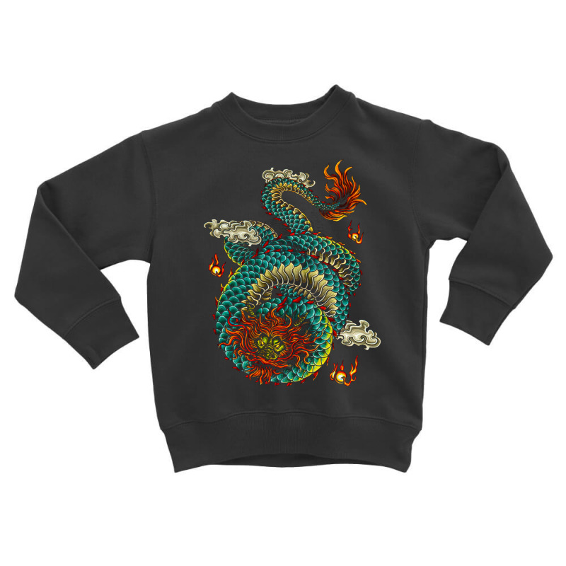 Chinese Dragon, Oriental Vintage, Symbolic, East Asian Culture, Japane Toddler Sweatshirt | Artistshot