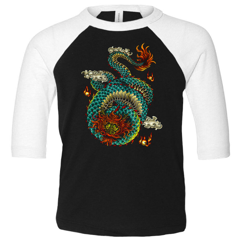 Chinese Dragon, Oriental Vintage, Symbolic, East Asian Culture, Japane Toddler 3/4 Sleeve Tee | Artistshot