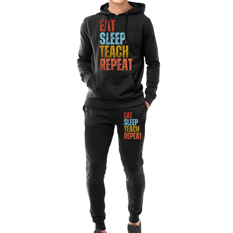 Teacher T  Shirt E A T S L E E P T E A C H R E P E A T T  Shirt Hoodie & Jogger Set | Artistshot