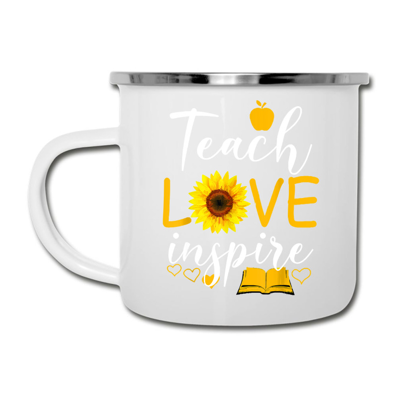 Teacher T  Shirt Teach Love And Inspire Shirt   Teacher Sunflower T  S Camper Cup | Artistshot