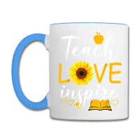 Teacher T  Shirt Teach Love And Inspire Shirt   Teacher Sunflower T  S Coffee Mug | Artistshot