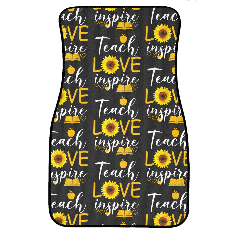 Teacher T  Shirt Teach Love And Inspire Shirt   Teacher Sunflower T  S Front Car Mat | Artistshot