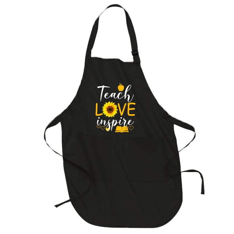 Teacher T  Shirt Teach Love And Inspire Shirt   Teacher Sunflower T  S Full-length Apron | Artistshot