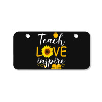 Teacher T  Shirt Teach Love And Inspire Shirt   Teacher Sunflower T  S Bicycle License Plate | Artistshot