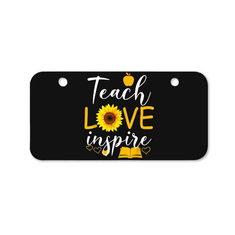 Teacher T  Shirt Teach Love And Inspire Shirt   Teacher Sunflower T  S Bicycle License Plate | Artistshot