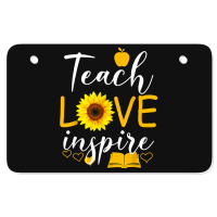 Teacher T  Shirt Teach Love And Inspire Shirt   Teacher Sunflower T  S Atv License Plate | Artistshot