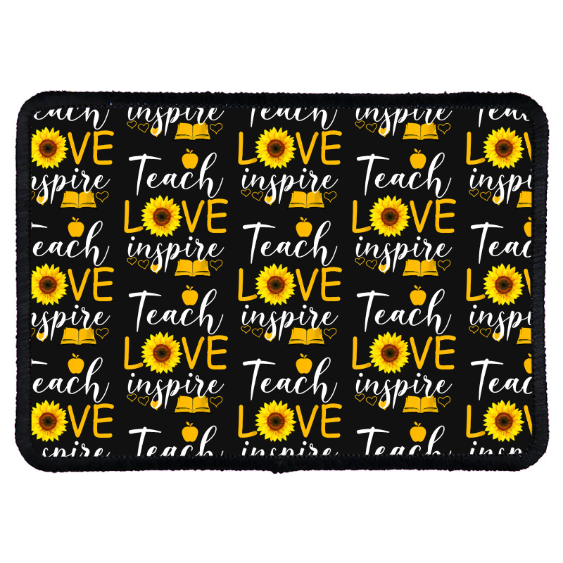 Teacher T  Shirt Teach Love And Inspire Shirt   Teacher Sunflower T  S Rectangle Patch | Artistshot