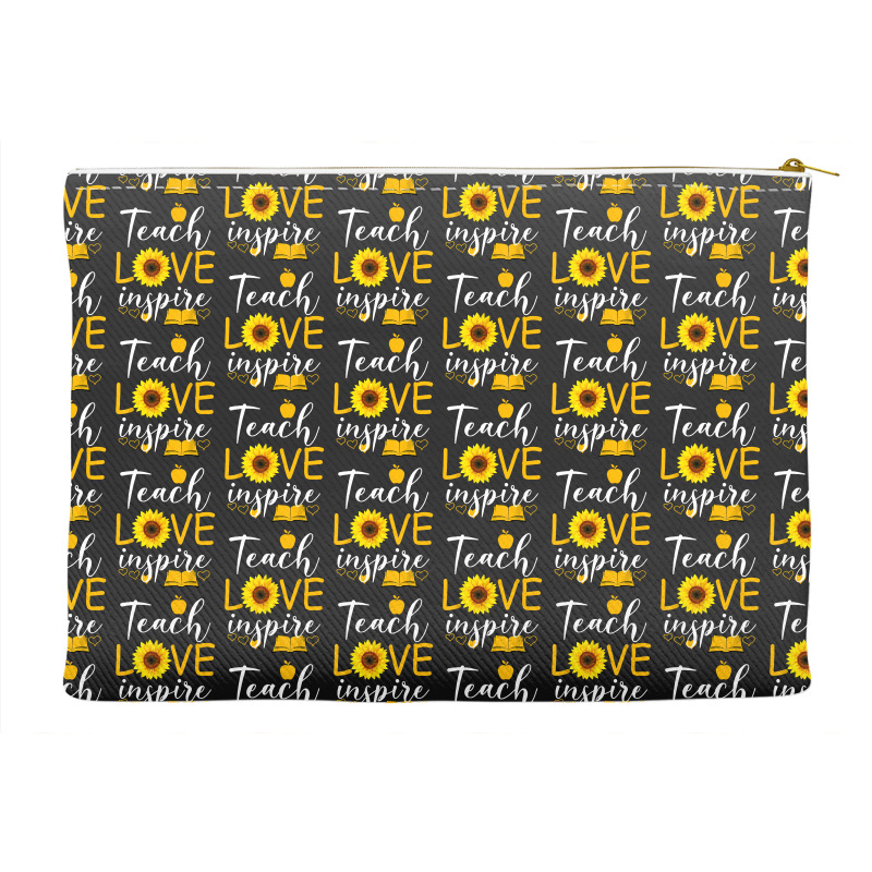 Teacher T  Shirt Teach Love And Inspire Shirt   Teacher Sunflower T  S Accessory Pouches | Artistshot