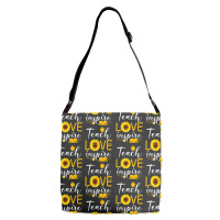 Teacher T  Shirt Teach Love And Inspire Shirt   Teacher Sunflower T  S Adjustable Strap Totes | Artistshot