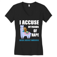 I Accuse My Friends Of Rape Sexual Assault Awareness T Shirt Women's V-neck T-shirt | Artistshot