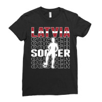 Latvia Soccer Fans Jersey   Latvian Flag Football Lovers T Shirt Ladies Fitted T-shirt | Artistshot