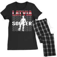 Latvia Soccer Fans Jersey   Latvian Flag Football Lovers T Shirt Women's Pajamas Set | Artistshot