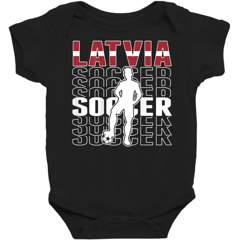 Latvia Soccer Fans Jersey   Latvian Flag Football Lovers T Shirt Baby Bodysuit by cm-arts | Artistshot