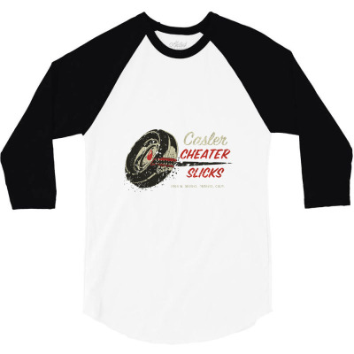 Cheater Slicks, Drag Race 3/4 Sleeve Shirt Designed By Metengs