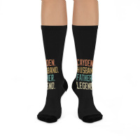 Cayden Husband Father Legend Father's Day Retro Crew Socks | Artistshot