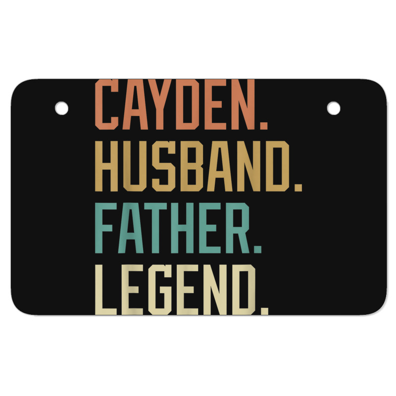 Cayden Husband Father Legend Father's Day Retro Atv License Plate | Artistshot