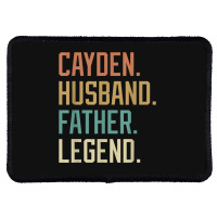 Cayden Husband Father Legend Father's Day Retro Rectangle Patch | Artistshot