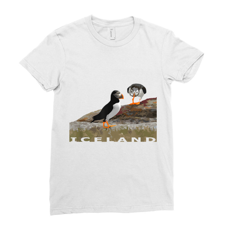 Iceland Puffin T Shirt Ladies Fitted T-Shirt by cm-arts | Artistshot