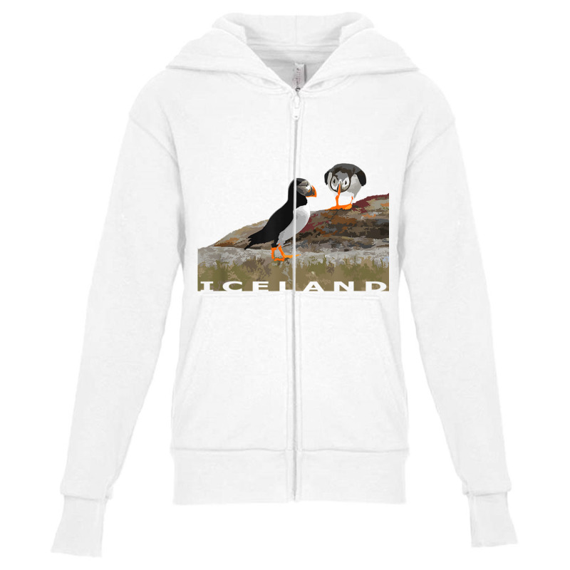 Iceland Puffin T Shirt Youth Zipper Hoodie by cm-arts | Artistshot