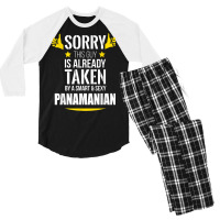 Guy Already Taken By A Smart And Sexy Panamanian T Shirt Men's 3/4 Sleeve Pajama Set | Artistshot