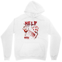 Funny Help Bloody Handprint Halloween Costume Matching Mens Unisex Hoodie | Artistshot