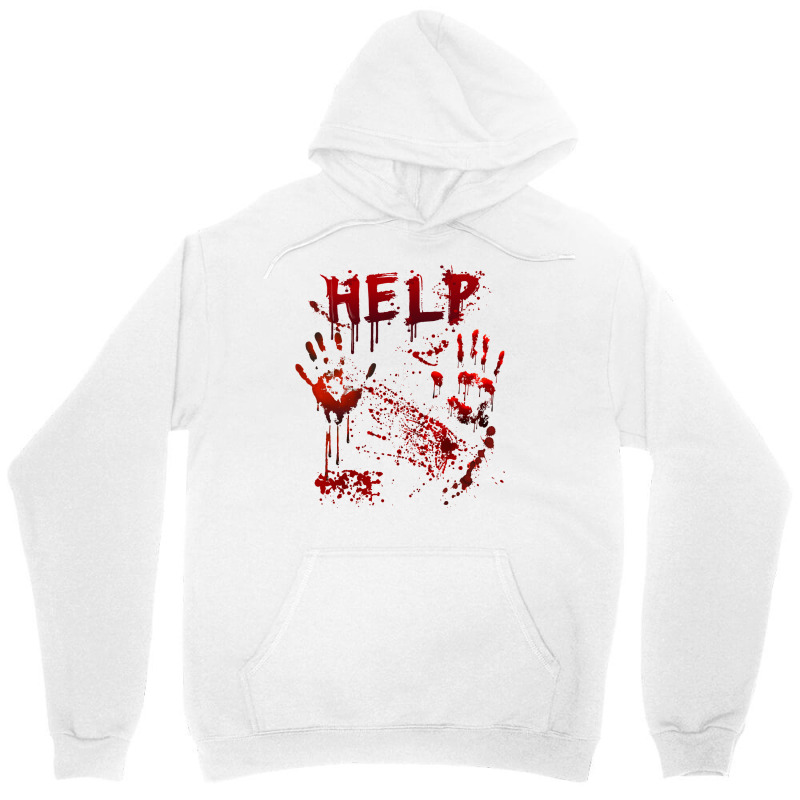 Funny Help Bloody Handprint Halloween Costume Matching Mens Unisex Hoodie | Artistshot