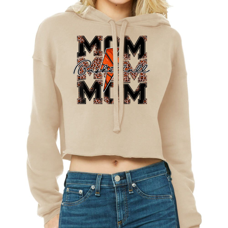 Basketball Mom Leopard Lightning Bolt Basketball Game Day T Shirt Cropped Hoodie by cm-arts | Artistshot