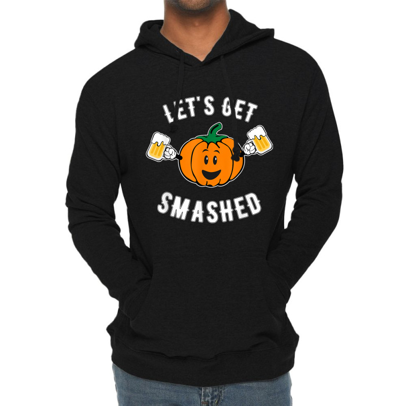 Let's Get Smashed Cute Pumpkin Beer T Shirt Lightweight Hoodie by cm-arts | Artistshot