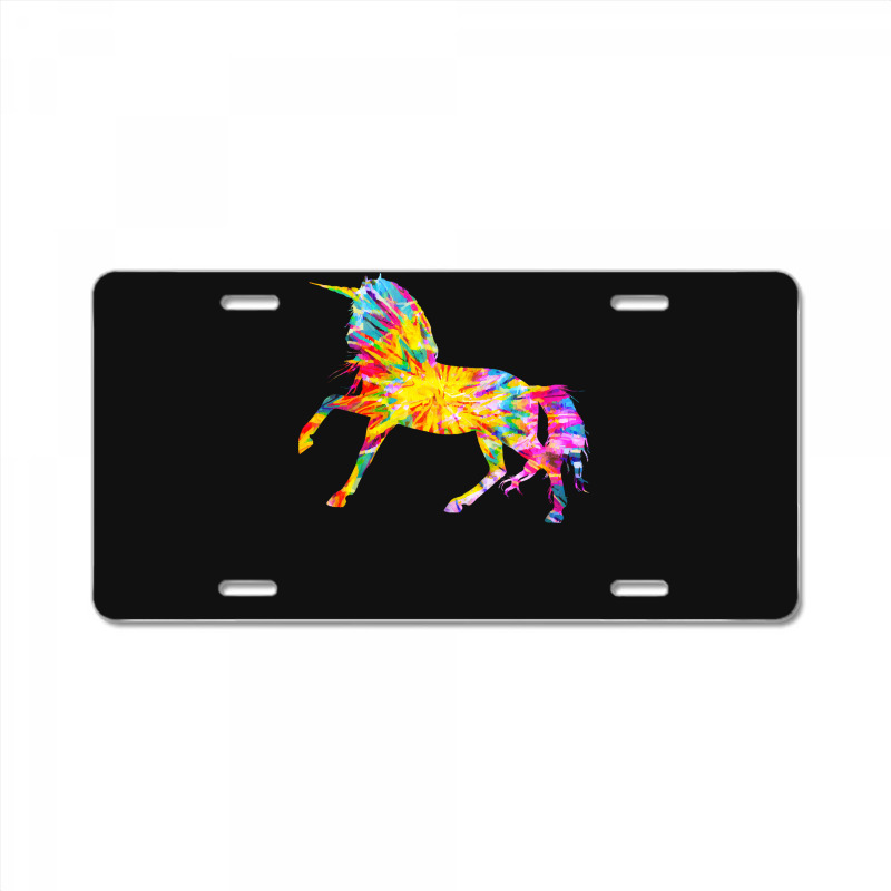 Tie Dye T  Shirt T I E D Y E U N I C O R N T  Shirt License Plate | Artistshot