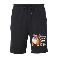 To The Best Bulldog Dad T  Shirt Happy Father's Day To The Best Bulldo Fleece Short | Artistshot