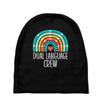 Dual Language Crew Rainbow Bilingual Teacher Dual Language T Shirt Baby Beanies | Artistshot