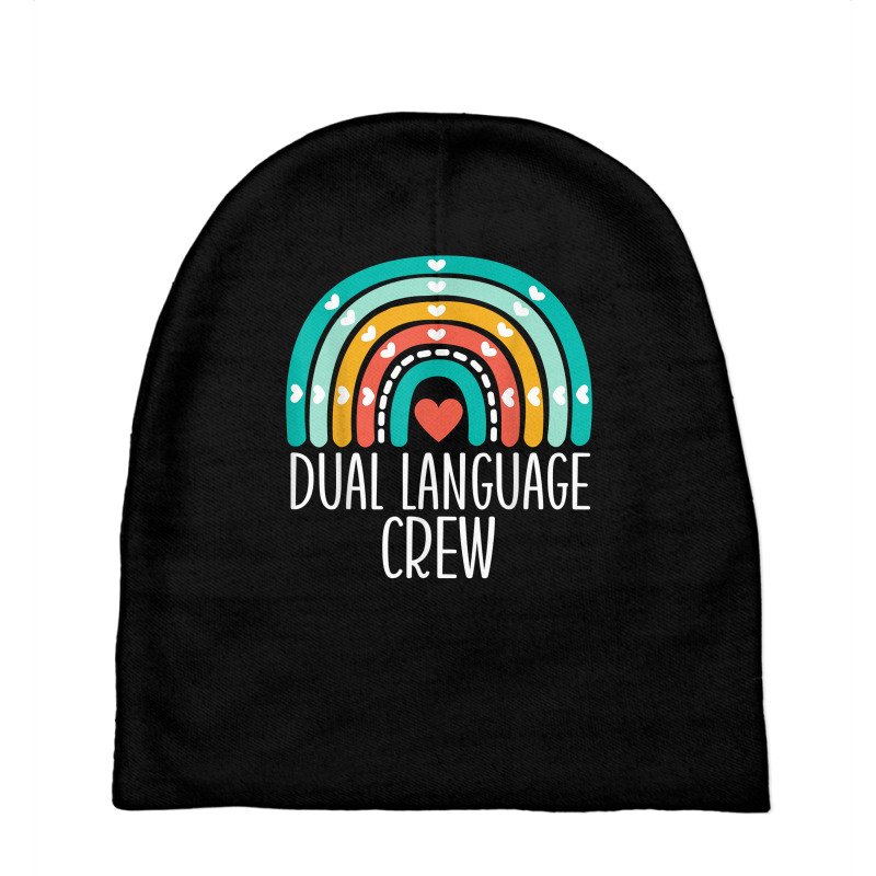 Dual Language Crew Rainbow Bilingual Teacher Dual Language T Shirt Baby Beanies by cm-arts | Artistshot