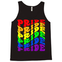 Gay Pride   Wavy Text Lgbt Flag Colosr Tank Top | Artistshot