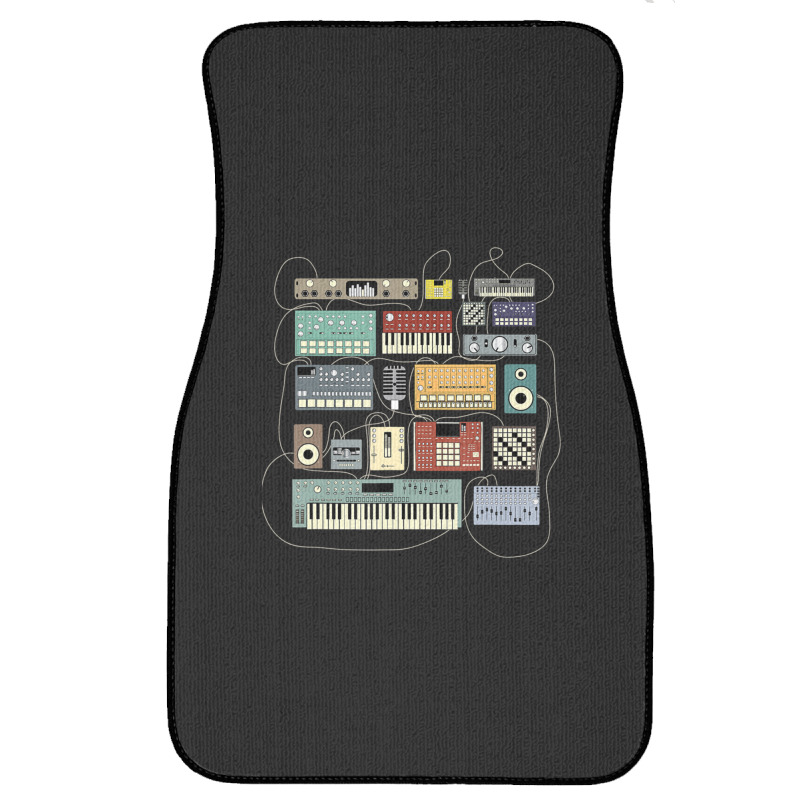 Electronic Musician Synthesizers And Drum Machine Dj 1.png Front Car Mat | Artistshot