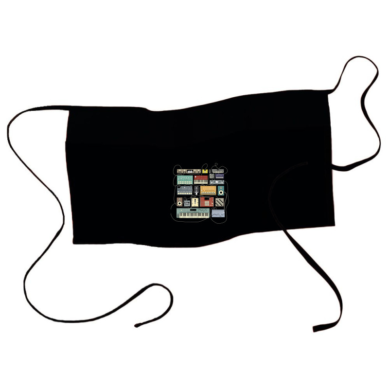 Electronic Musician Synthesizers And Drum Machine Dj 1.png Waist Apron | Artistshot