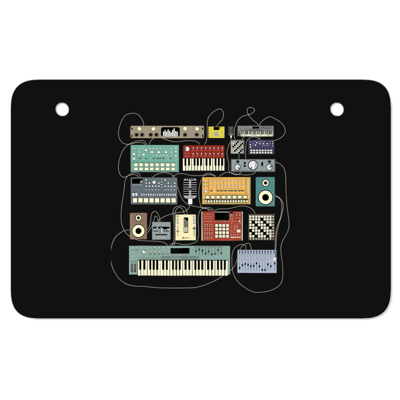 Electronic Musician Synthesizers And Drum Machine Dj 1.png Atv License Plate | Artistshot