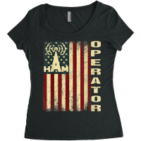 Patriotic Usa Flag Ham Radio Amateur Radio Operator T Shirt Women's Triblend Scoop T-shirt | Artistshot