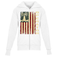 Patriotic Usa Flag Ham Radio Amateur Radio Operator T Shirt Youth Zipper Hoodie | Artistshot