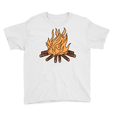 Burning Camp Fire Youth Tee Designed By Tommy