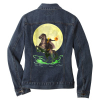 Full Moon Wicked Headless Horseman Halloween T Shirt Ladies Denim Jacket | Artistshot