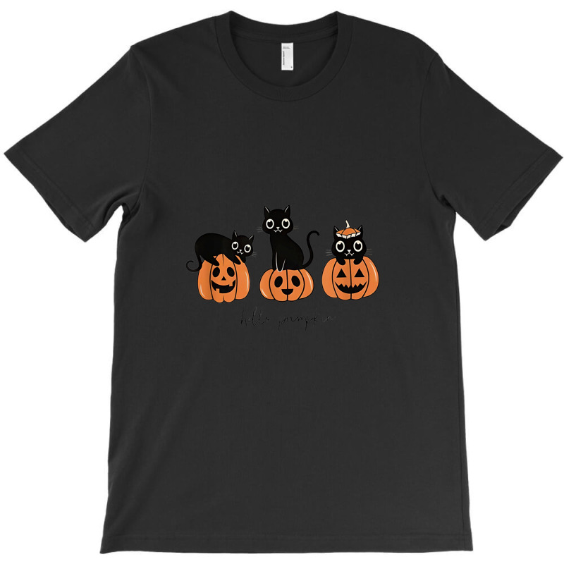 Hello Pumpkin Cats Pumpkin Carved Jack O Lantern Cat T-shirt | Artistshot